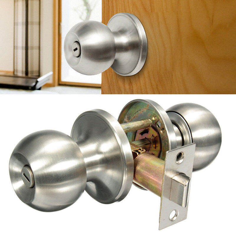 Door Lock Set Ball Knob Entrance S/S