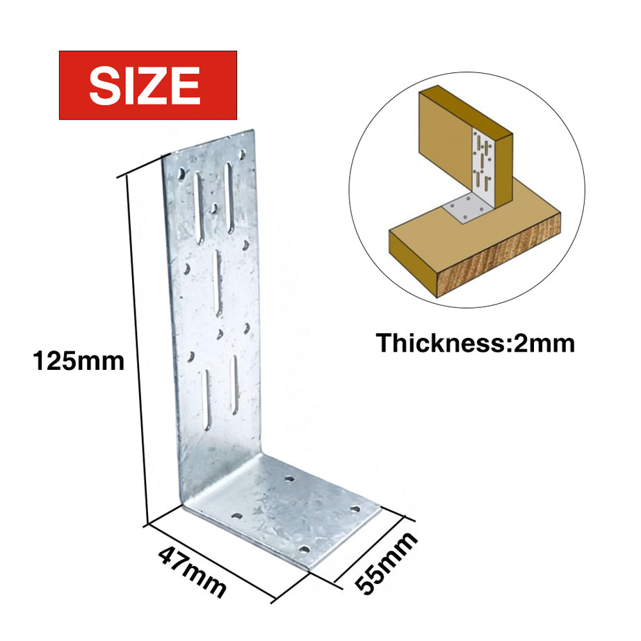 Internal Wall Bracket Heavy Duty 47x55x125mm