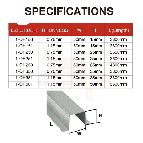 Top Hat HDG Galv, Multiple Sizes
