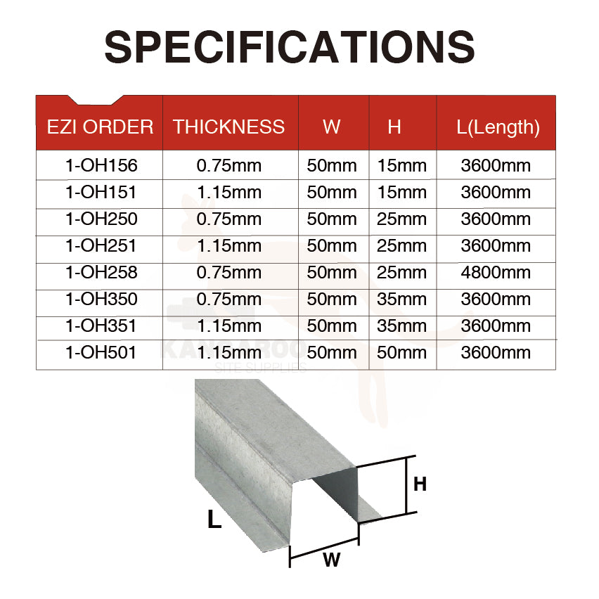 Top Hat HDG Galv, Multiple Sizes