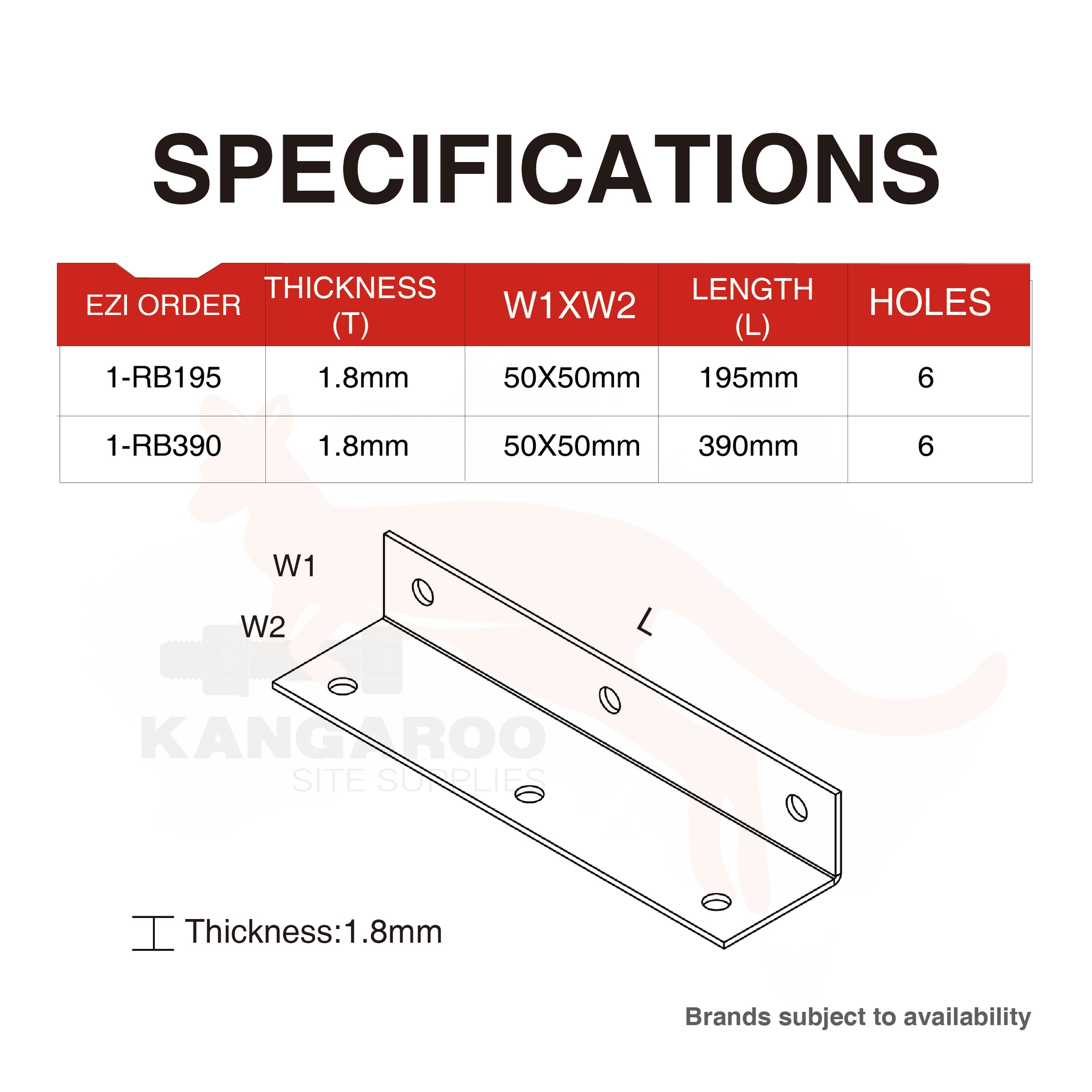 Reinforcing Bracket Gal 1.8mm Thickness