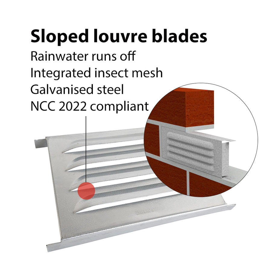 Sub Floor Vent Louvre 230 x 160mm, 230 x 76mm