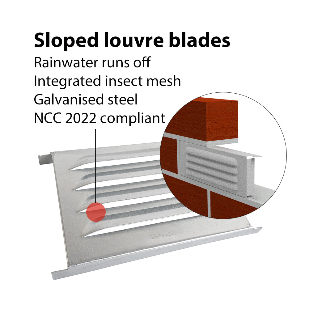 Sub Floor Vent Louvre 230 x 160mm, 230 x 76mm