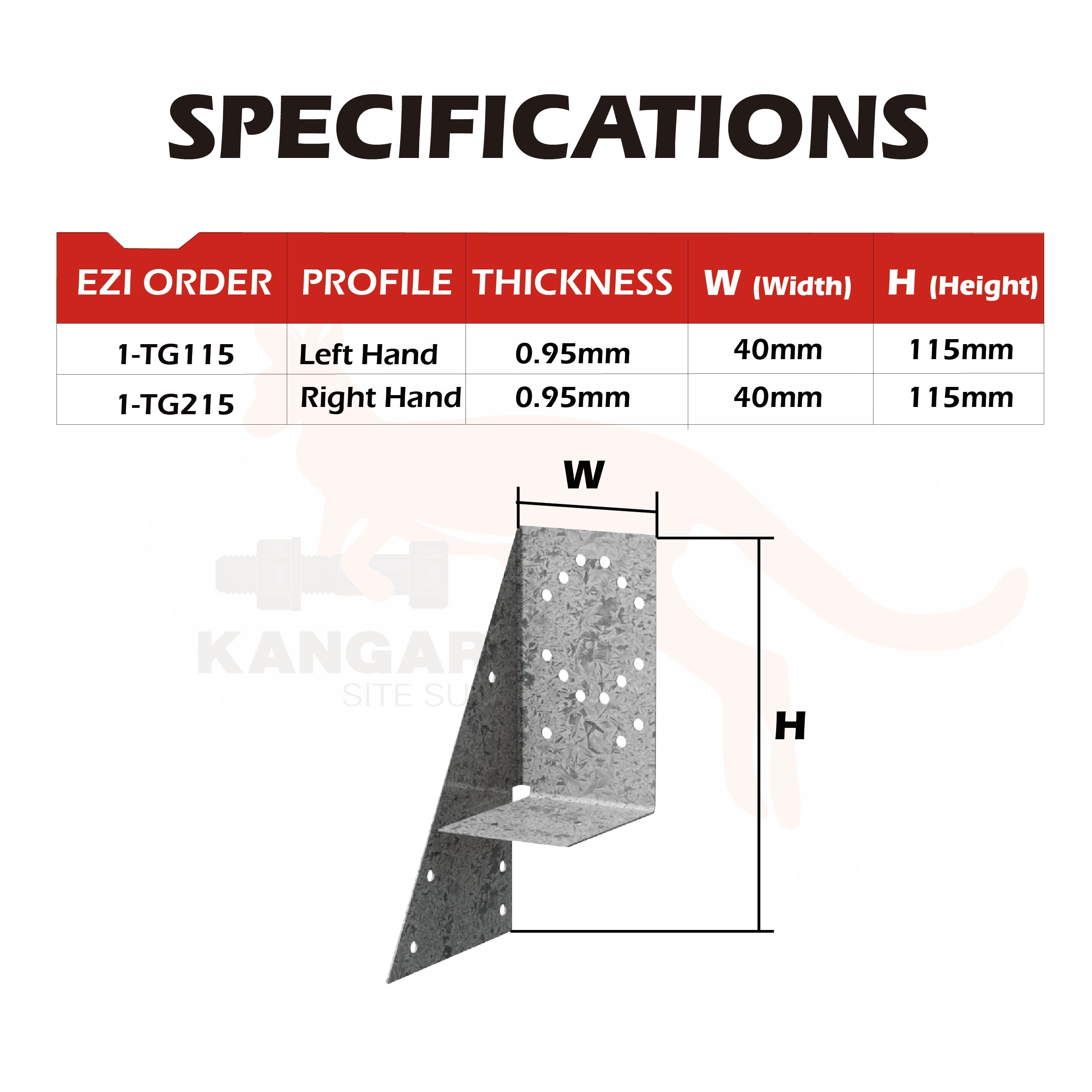 Triple Grip 115mm Left or Right