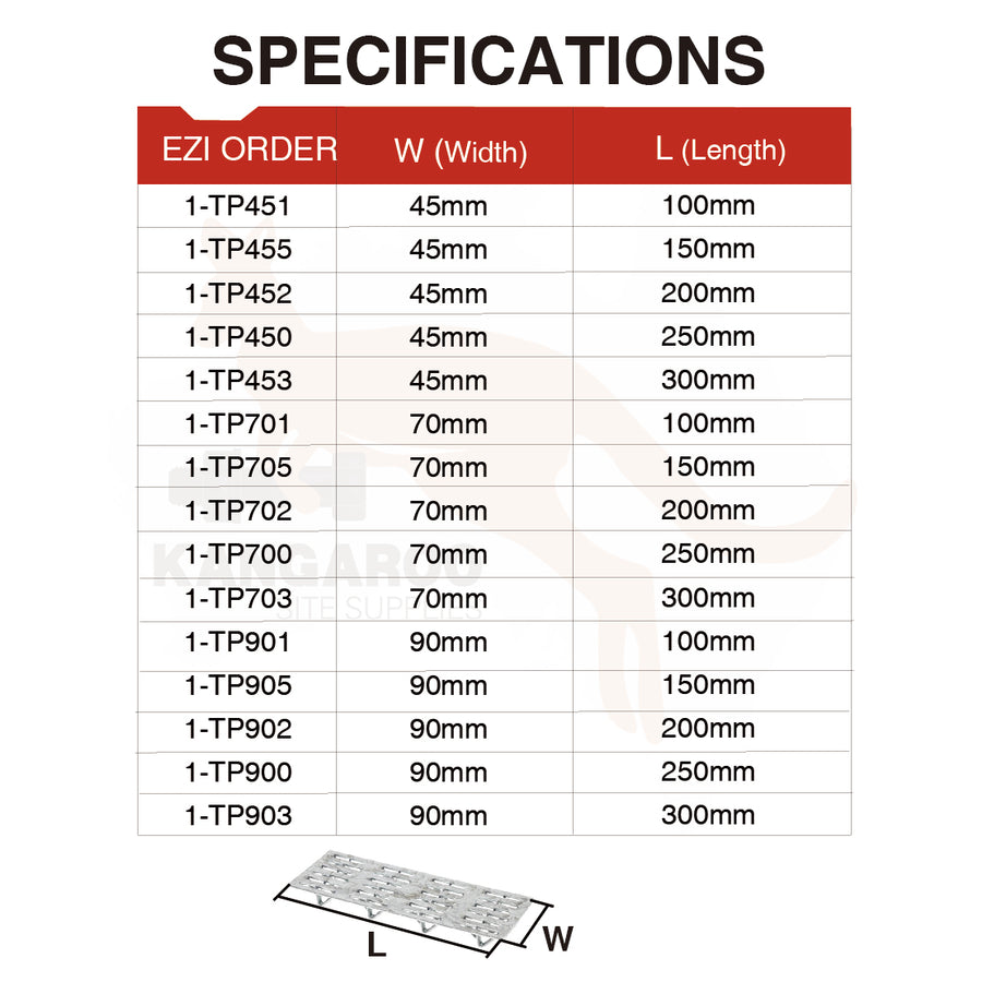 Knuckle Nailplate Plate, Multiple Sizes