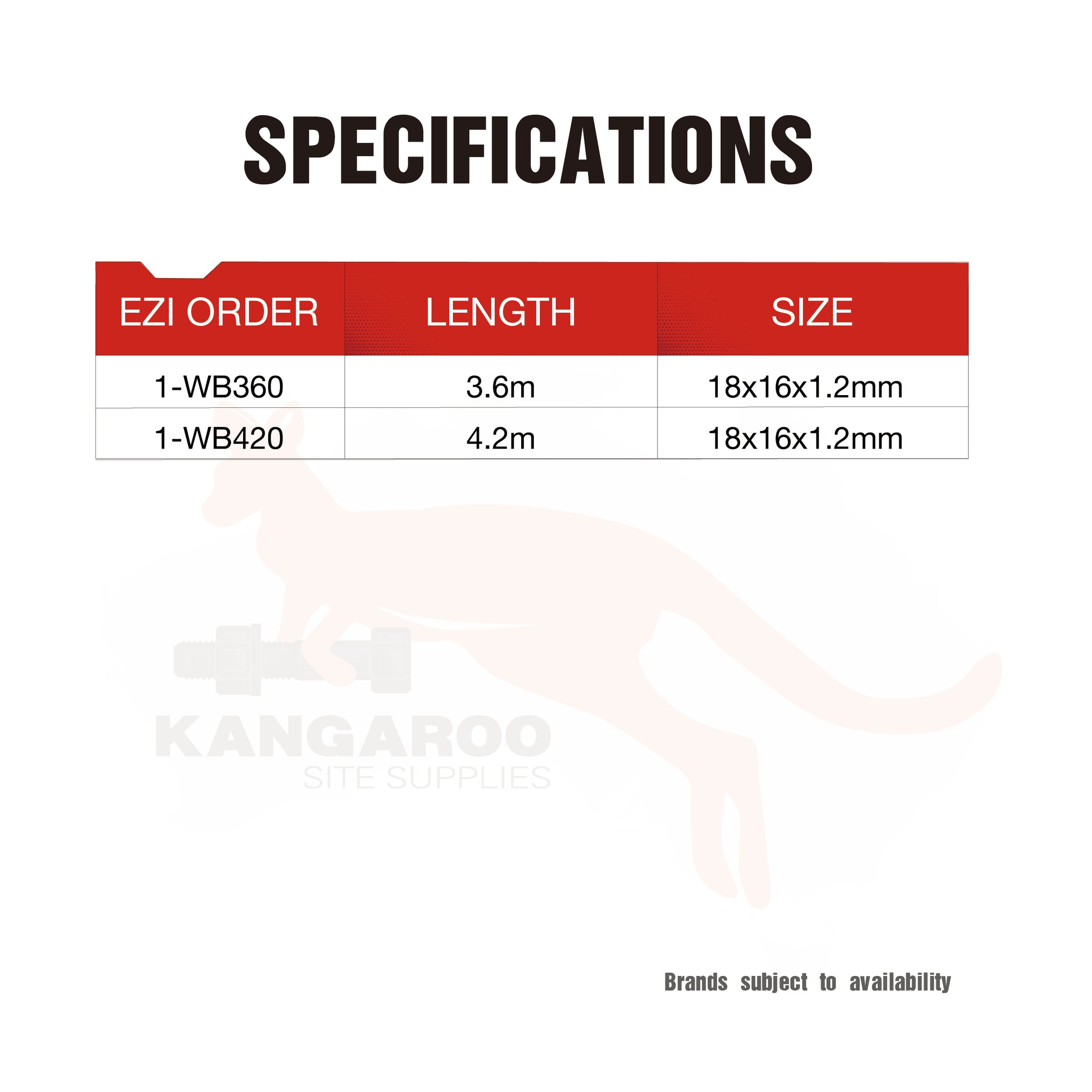 Wall Bracing 18x16x1.2mm 3.6m or 4.2m