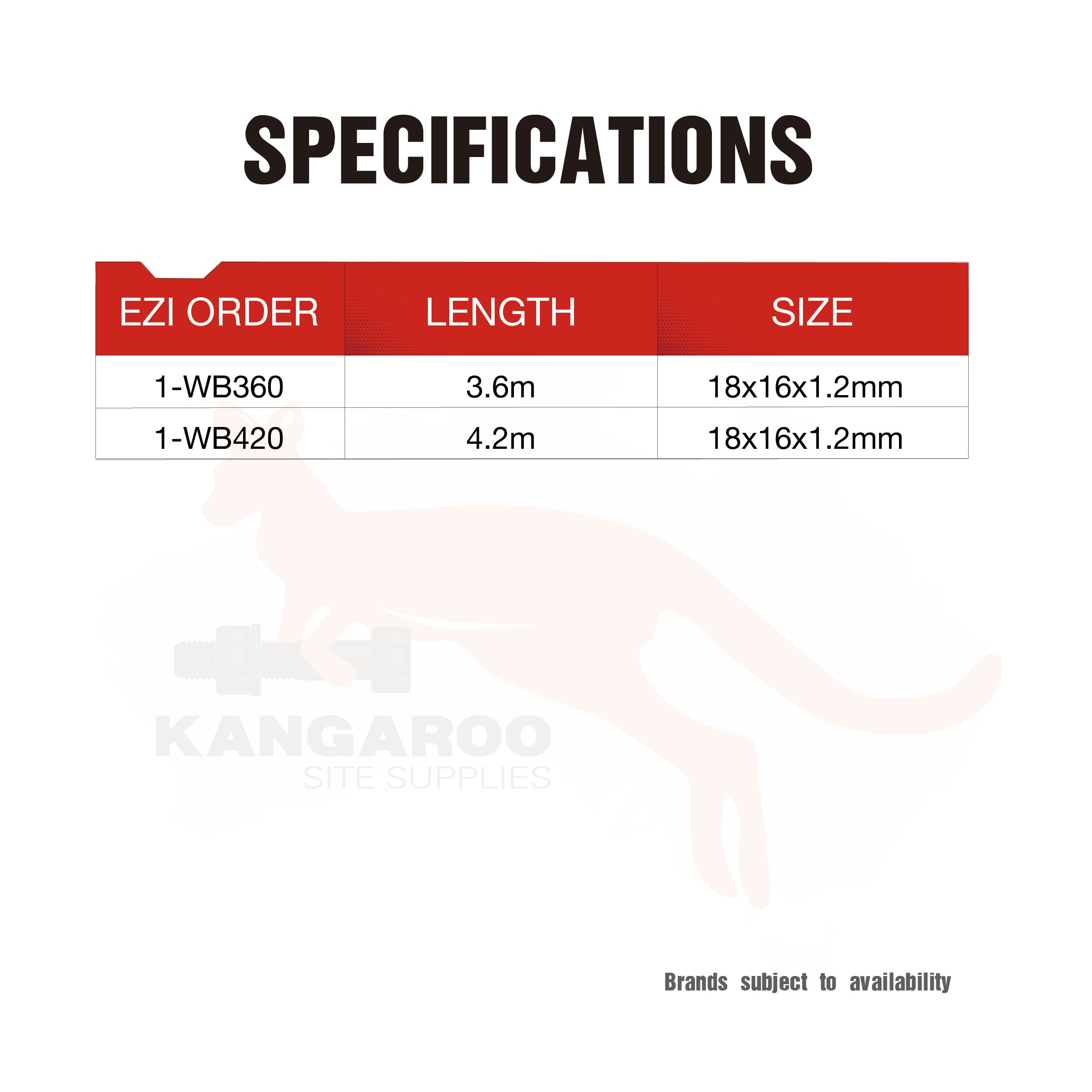Wall Bracing 18x16x1.2mm 3.6m or 4.2m