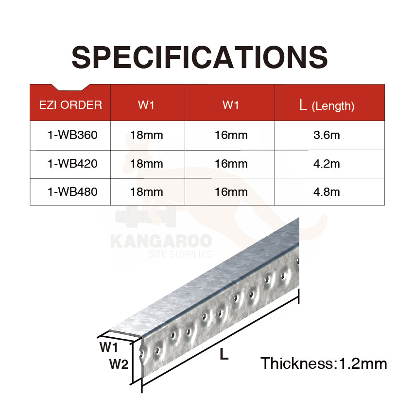 Wall Bracing 18x16x1.2mm, Length Optional