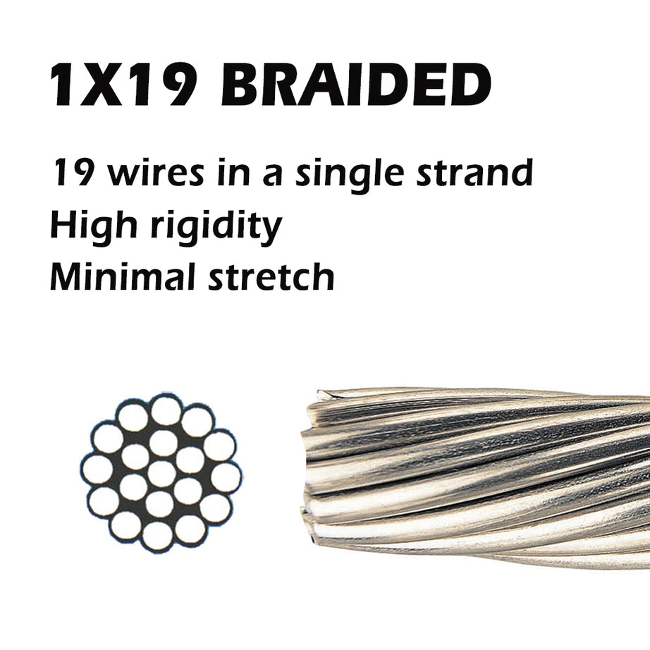 Wire Rope SS316 1x19 Braided 3.2mmx100m