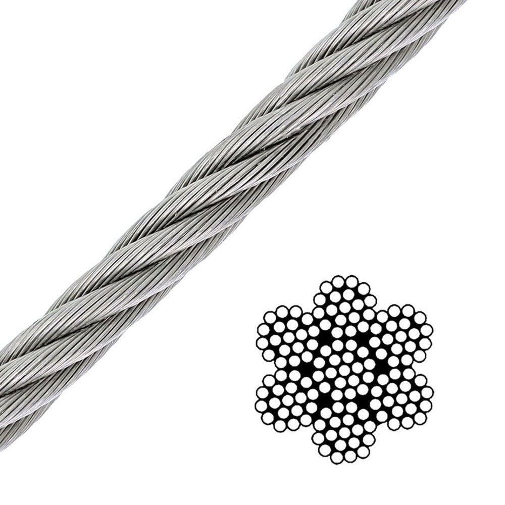 7x19 Inch Wire Rope Wire Rope SS316 7x19 4.0mmx100m or 3.2mmx100m – Kangaroo Site Supplies