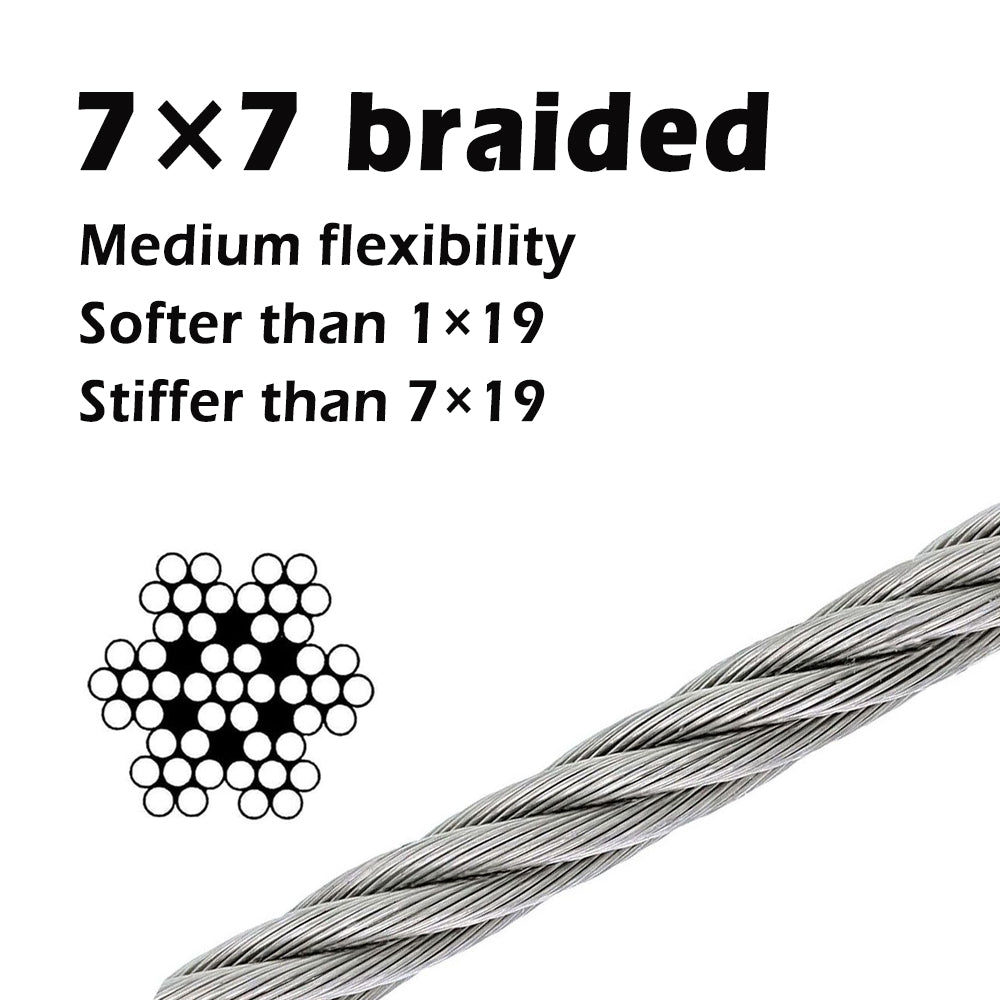 Wire Rope SS316 7x7 Braided 2mmx100m