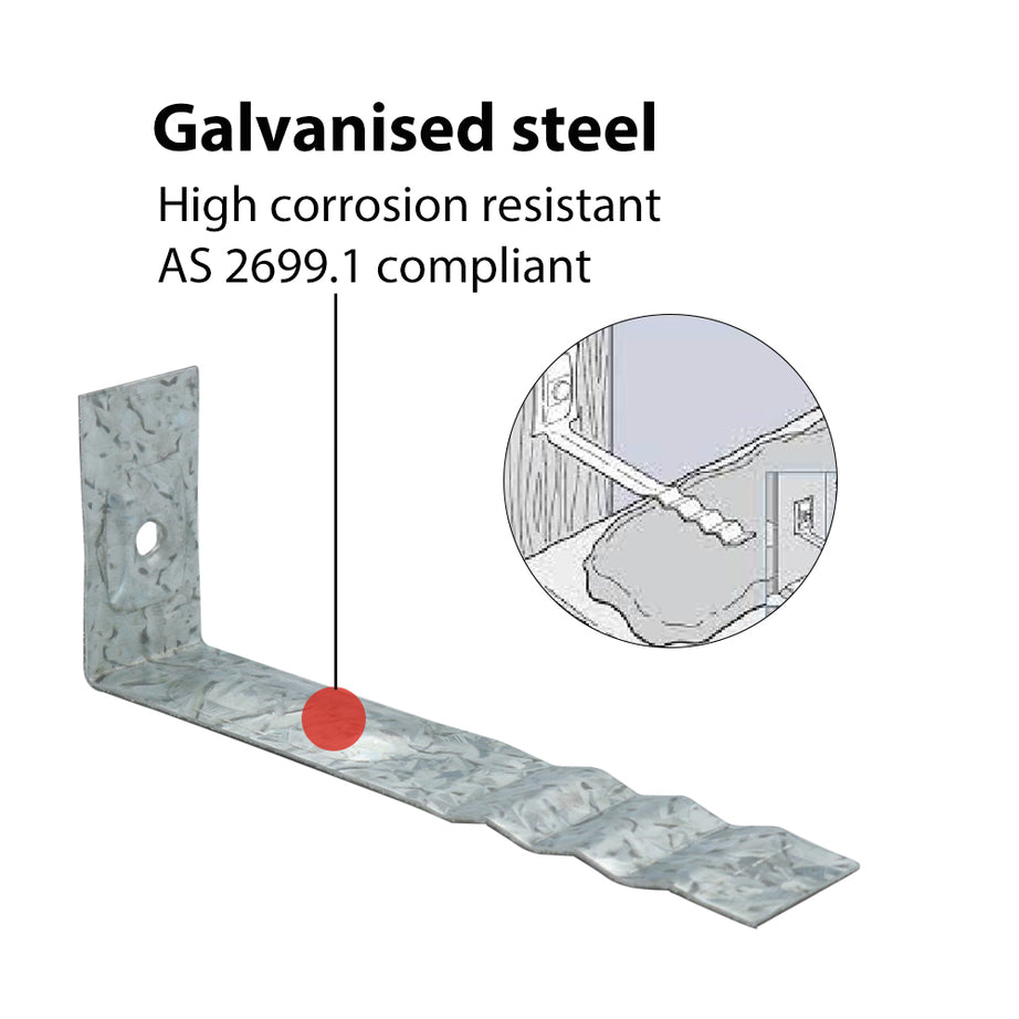 Wilmaplex Brick Tie Stubby 100mm Without Nails Glav