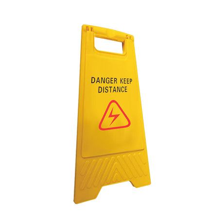 A Frame Warning Sign "Danger Keep Distance" Yellow 610mm