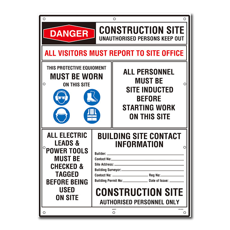 Safety Sign 900x1200mm - Requirements & Contact Information