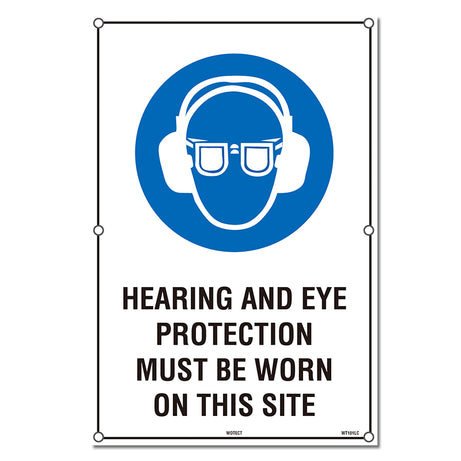Safety Sign 400x600mm - Hearing And Eye Protection