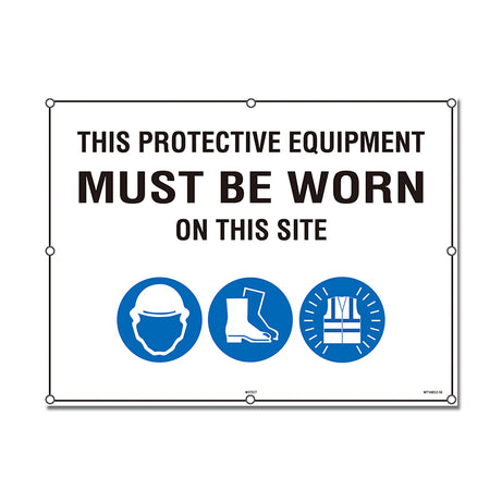 Safety Sign 600x800mm - Hard Hat, Boots, Hi Vis