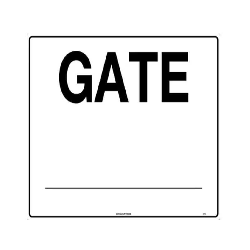 Material Gate Sign Safety Sign 400x600mm Metal - Gate – Kangaroo Site Supplies