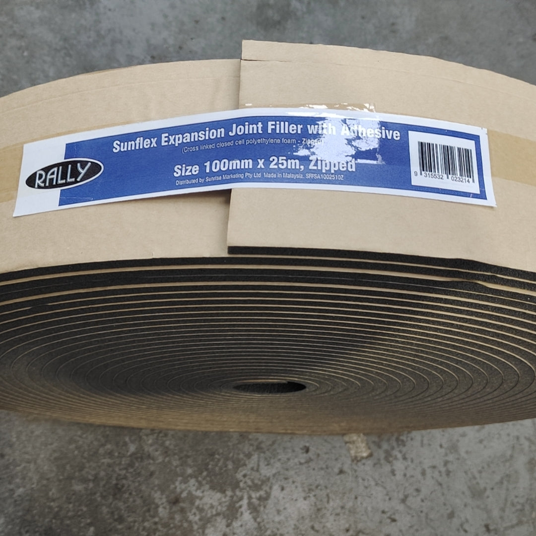 Expansion Joint Foam Filler Adhesive Zipped 75mmx25m, 100mmx25m
