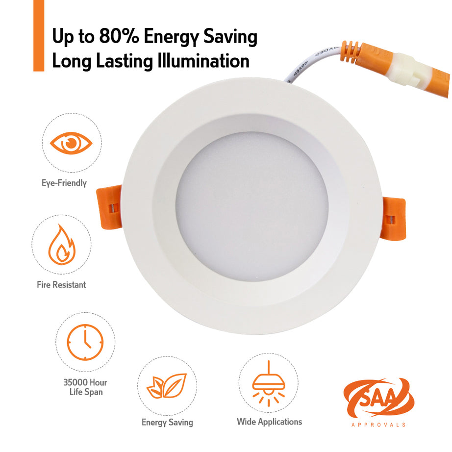 Led Fixed Downlight 9w Dia 120mm Round 3000k