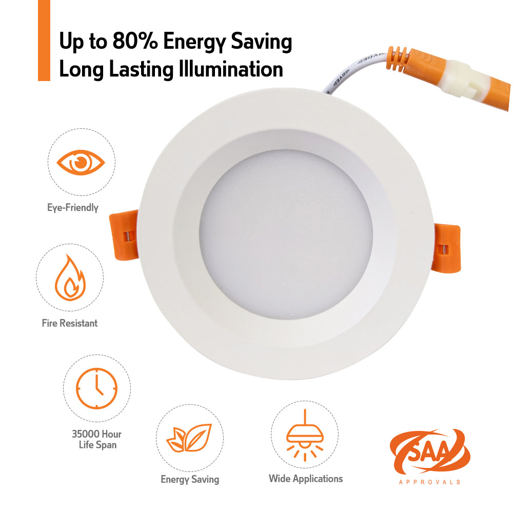 Led Fixed Downlight 9w Dia 120mm Round 3000k