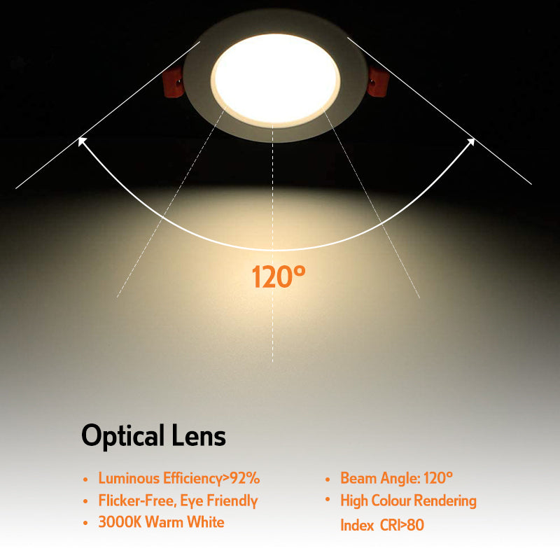 Led Fixed Downlight 9w Dia 120mm Round 3000k