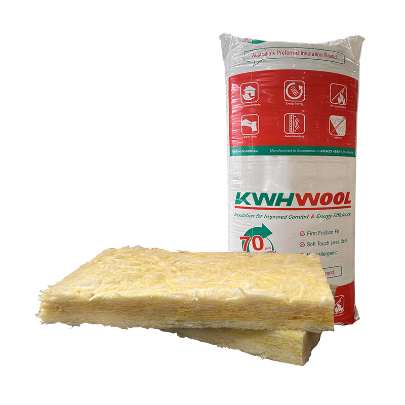 KWHWOOL Glasswool Ceiling Batts R3.5 & R5.0, 2 Sizes