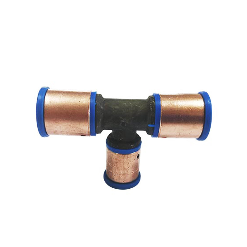 Pex Crimp-On Brass Fittings Tee Reduced Centre As/Nzs 2537, Multiple Sizes