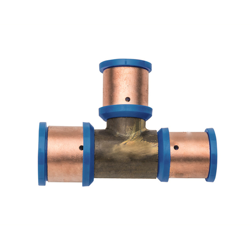 Pex Crimp-On Brass Fittings Reducing Tee As/Nzs 2537, Multiple Sizes