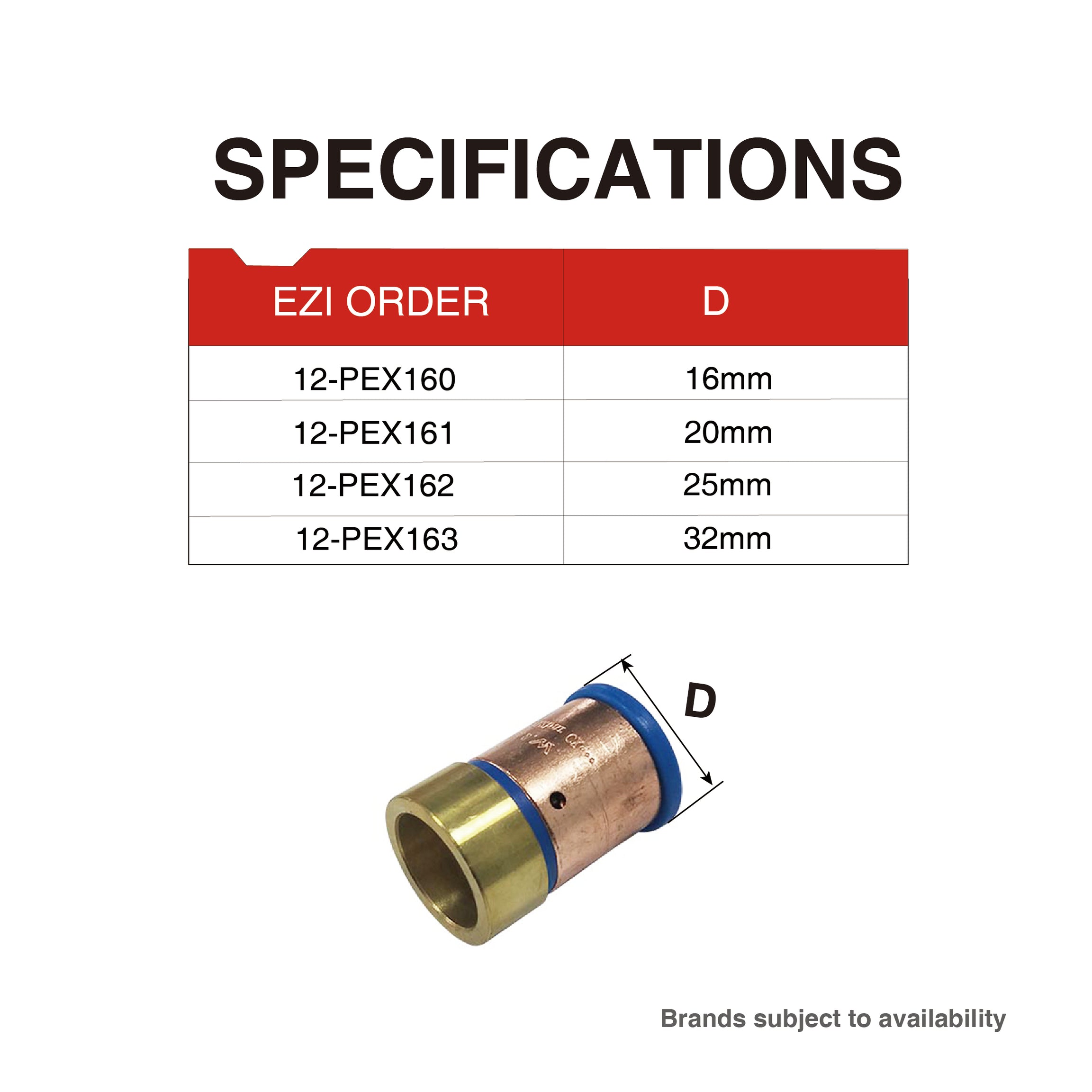 Pex Crimp-On Brass Fittings Connecting Barb Female  As/Nzs 2537