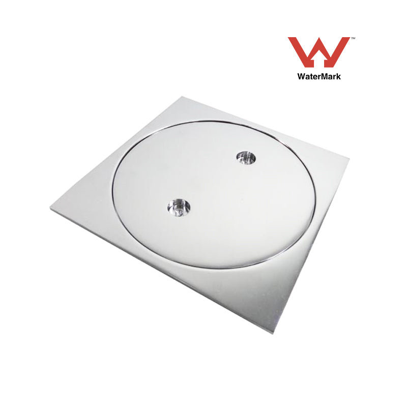 Floor Grate Square 100mm Clean Out Brass CP Suit ID PVC Pipe