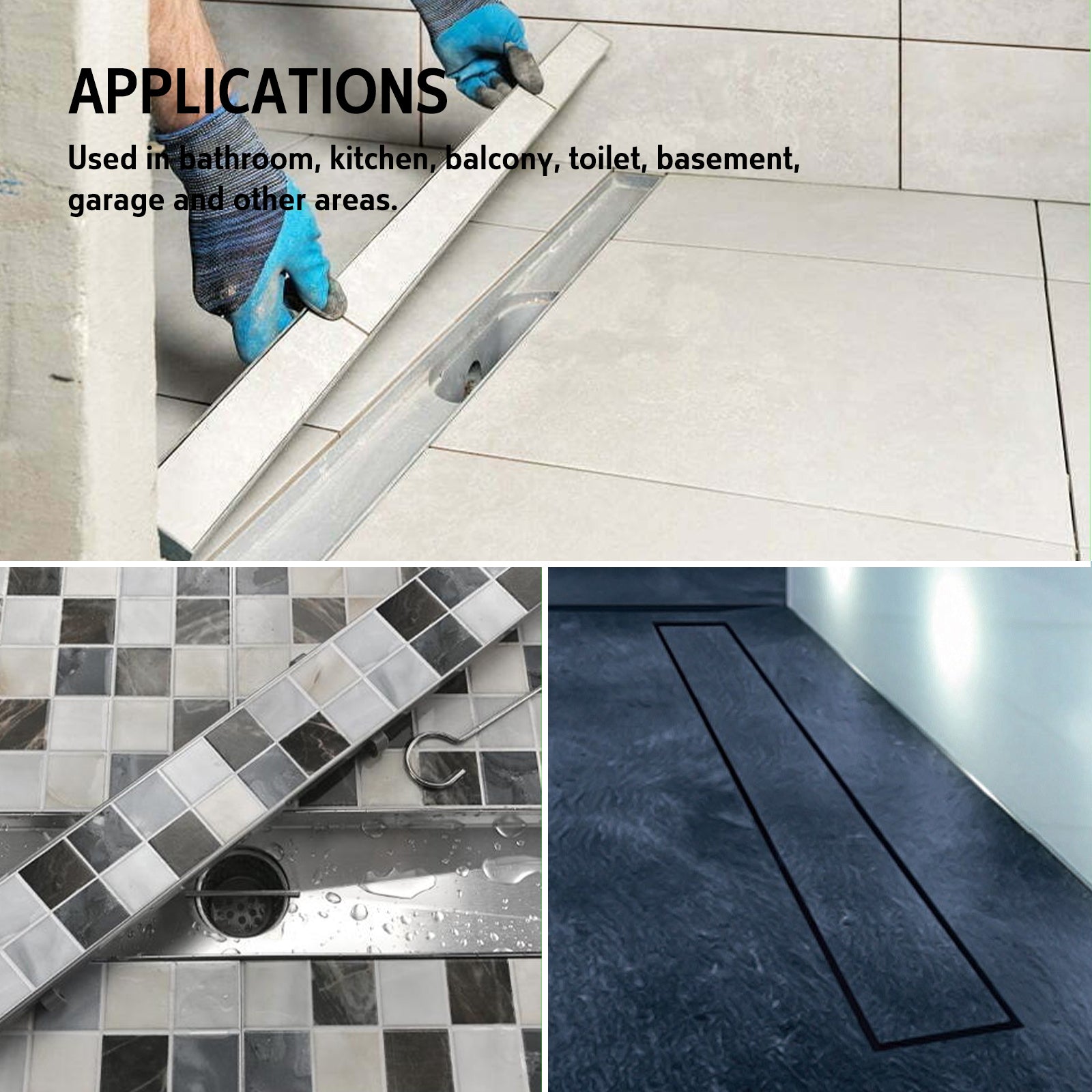 Shower Grate Tile Insert Rectangle S/S – Kangaroo Site Supplies