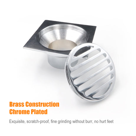 Floor Grate Square Reducing 80mmx50mm Brass Cp Suit ID PVC Pipe