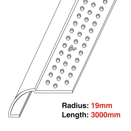 PVC 19mm Bullnose J Round 3000mm