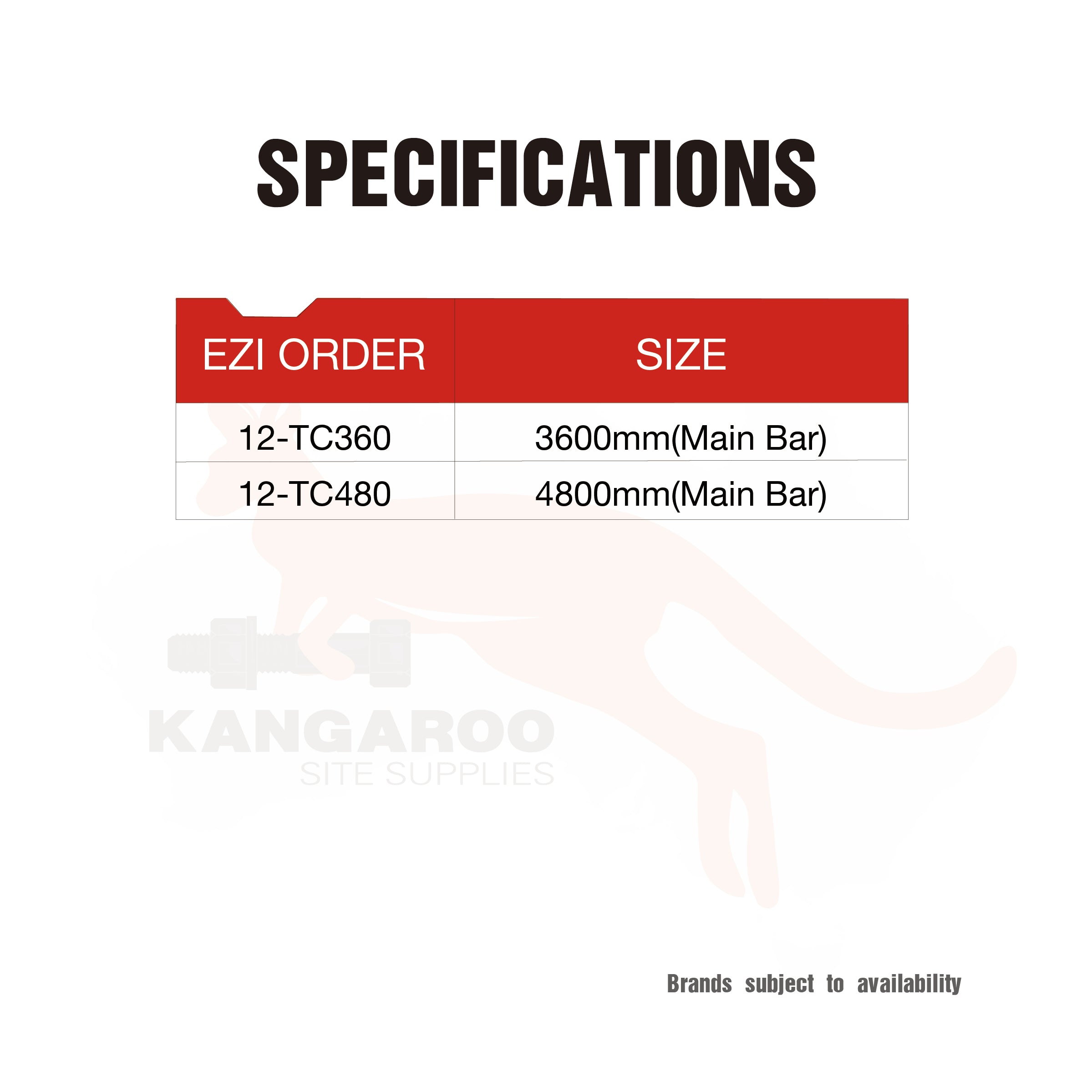 Top Cross Rail 4800mm/3600mm (Main Bar)