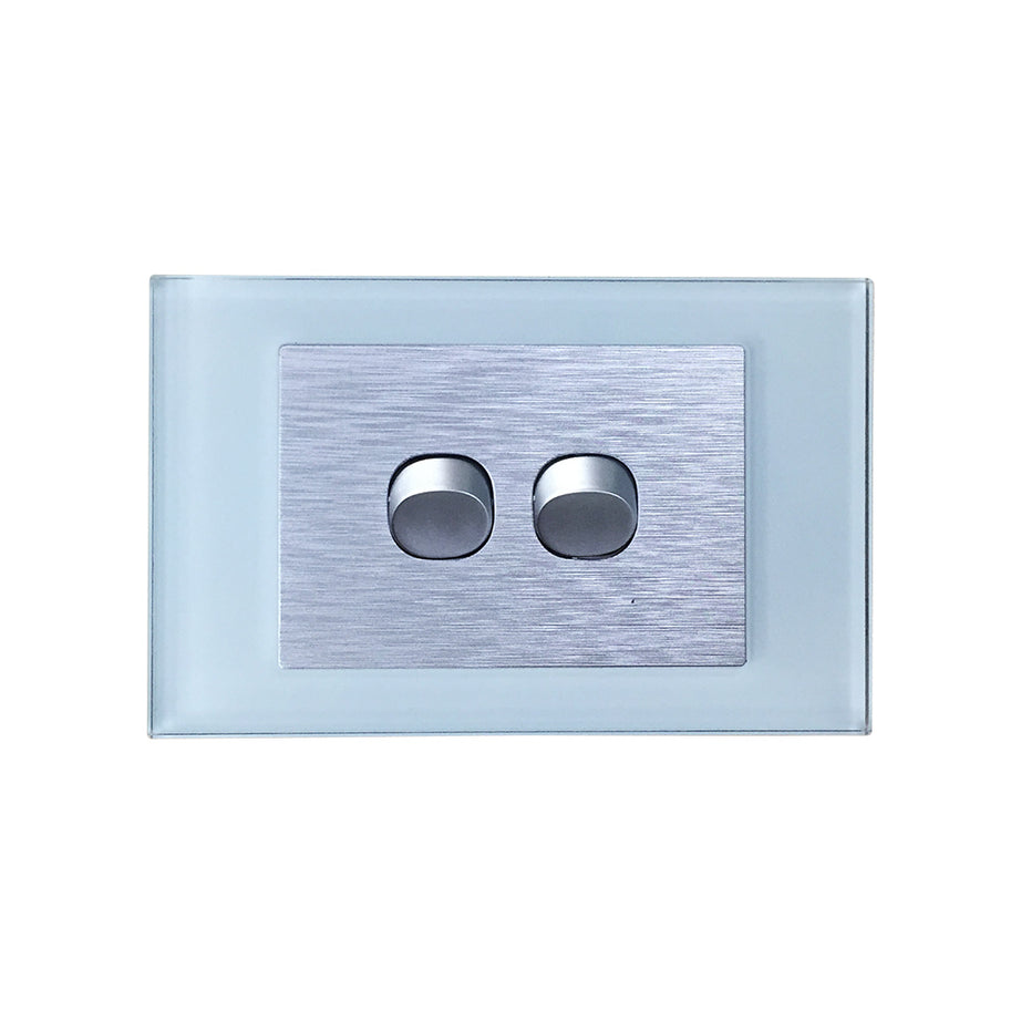 Wall Switch 2 Way & GPO Ocean Blue Glass Frame Multiple Styles