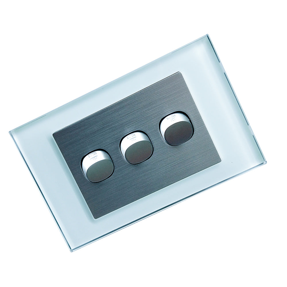Wall Switch 2 Way & GPO Ocean Blue Glass Frame Multiple Styles