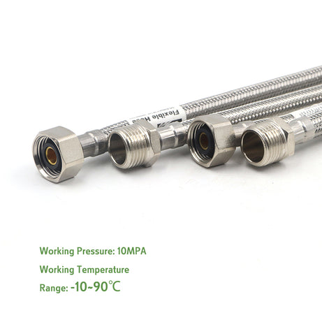 Watermark Flexible Water Hose S/S Knitted F*M 1/2inch DN8, Multiple Sizes