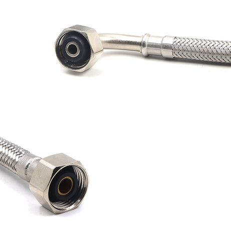 Flexible Water Hose S/S Knitted F*F 90D 1/2inch DN8, Multiple Sizes