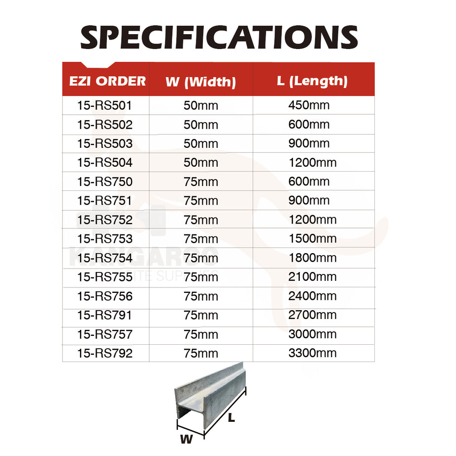 Retaining Wall Steel H Channels 50mm/70mm (ETA IN NOVEMBER/DECEMBER )