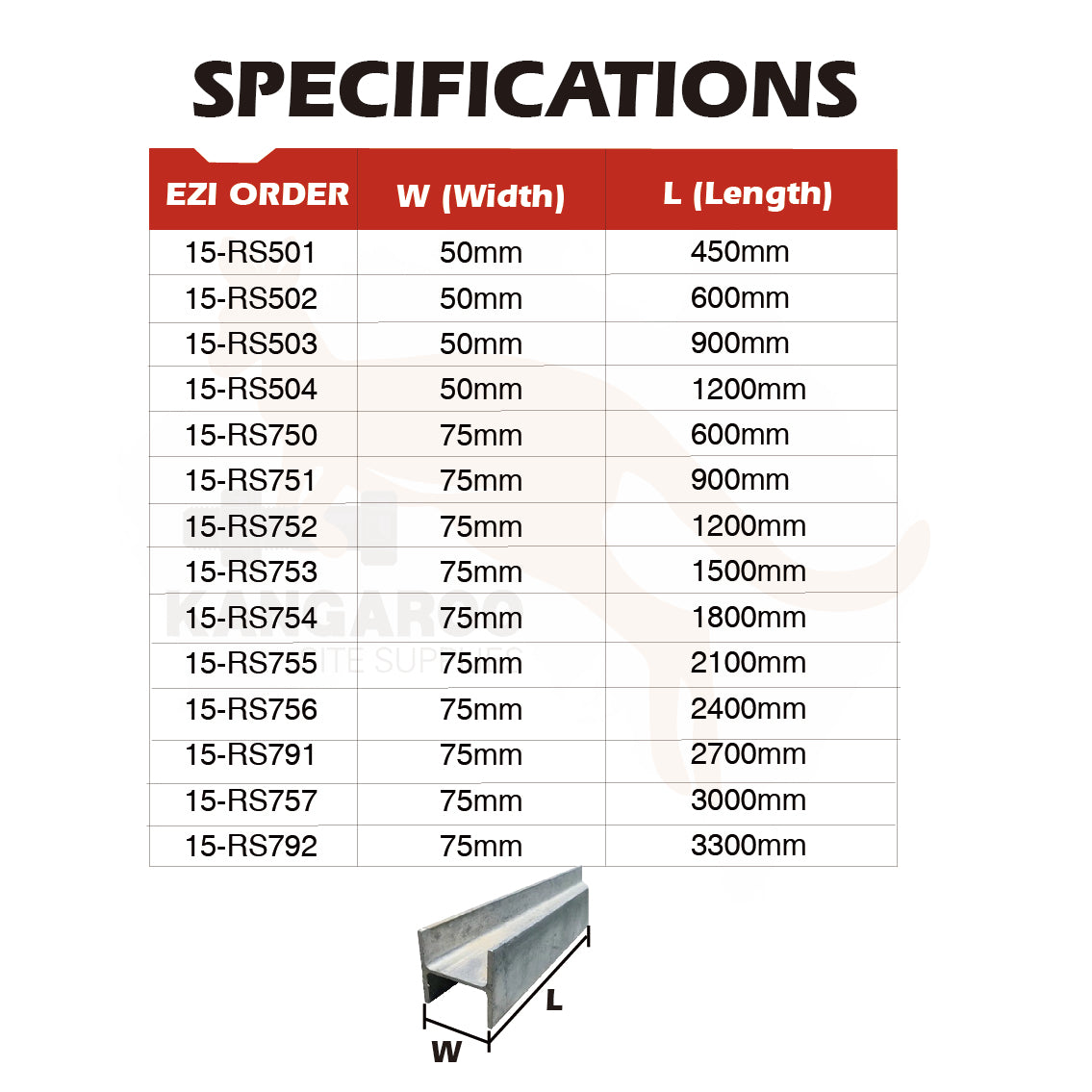 Retaining Wall Steel H Channels 50mm/70mm (ETA IN NOVEMBER/DECEMBER )