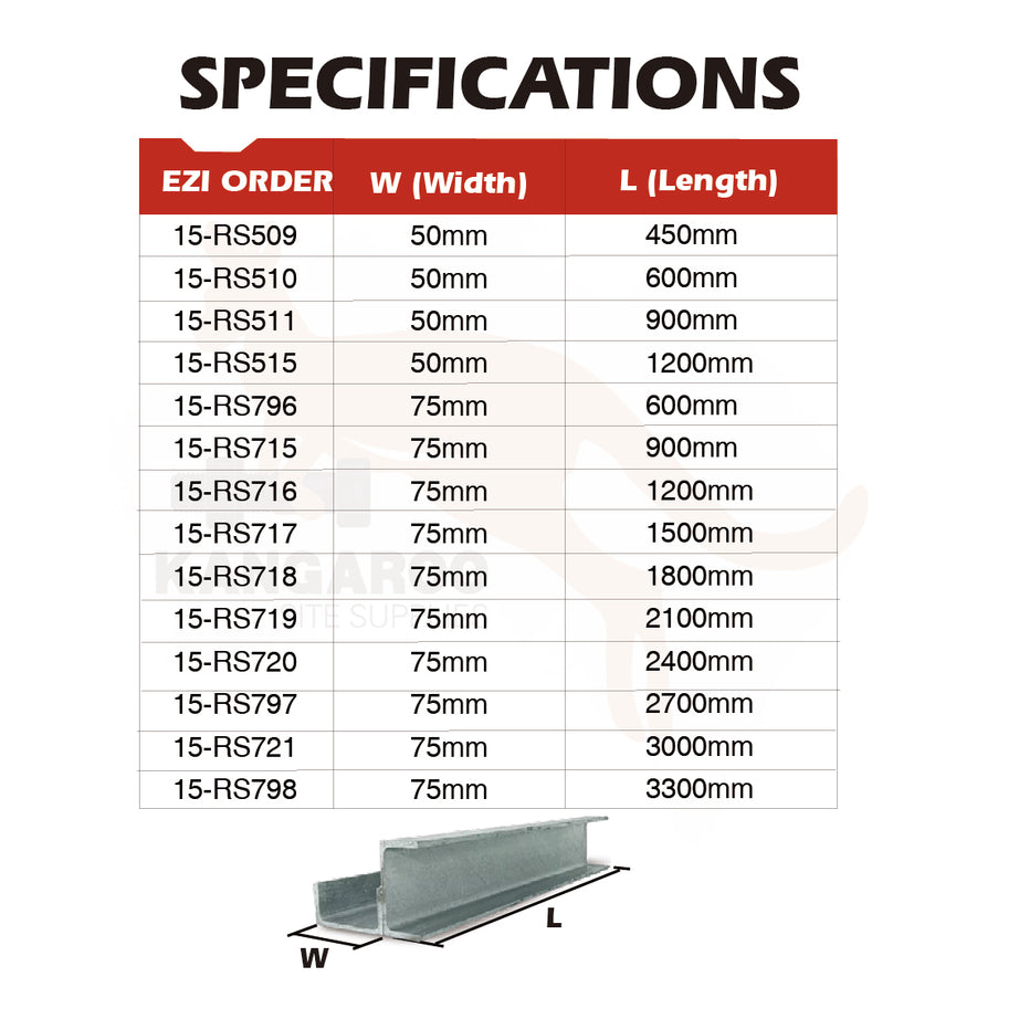 Retaining Wall Steel Corner 90D Channels 50mm/70mm (ETA IN NOVEMBER/DECEMBER )