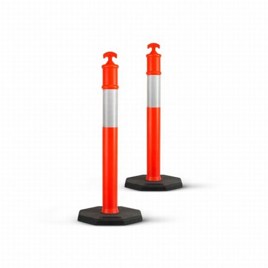 Safety Bollard PE Reflective Tape 1100mm With 6Kg Base