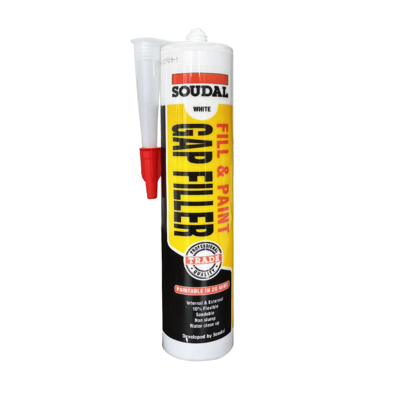 Soudal 122394 Fill & Paint Gap Filler White 300ml