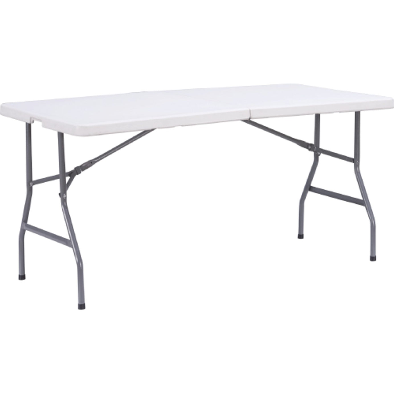 Plastic Folding Table Bi-Fold With Handle Light Gray 152cm/183cm/242cm