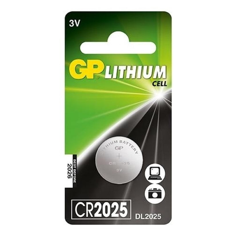GP CR2025C1 3V 2025 Lithium  Coin Cell  Card of 1