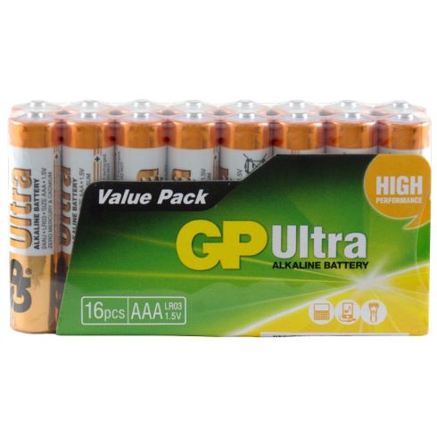 GP GP24AURT16 Ultra Alkaline AAA - Pack of 16
