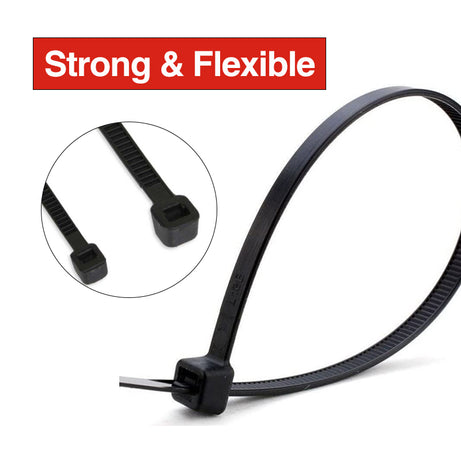 Clsol Nylon Cable Tie Black/White Pack 100