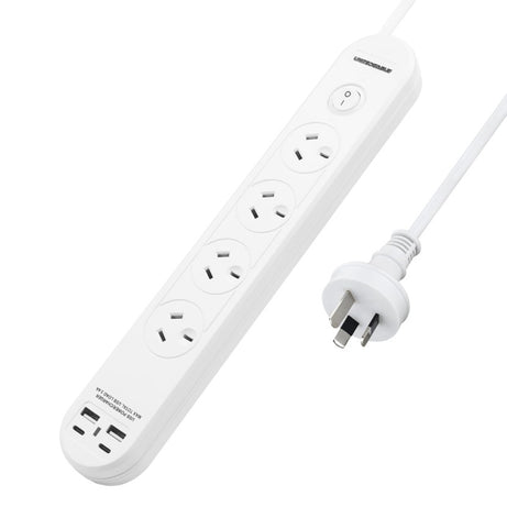 Powerboard 4 Way with Master Switch & 2 USB
