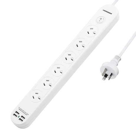 Powerboard 6 Way with Master Switch & 4 USB
