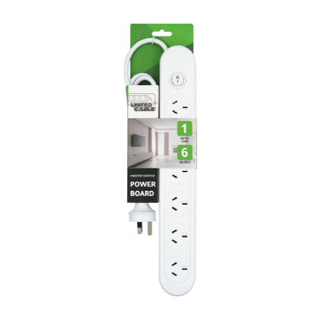 Powerboard 6 Way with Master Switch Surge Protection